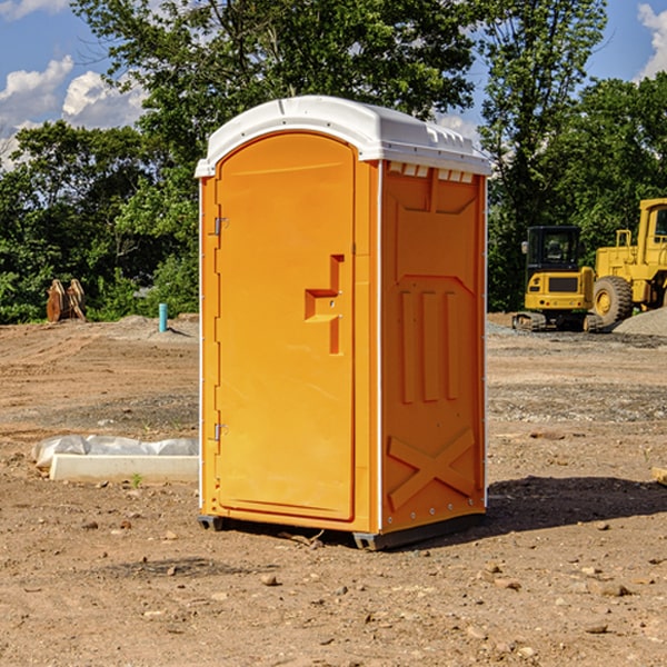 how often are the portable restrooms cleaned and serviced during a rental period in Stevens County